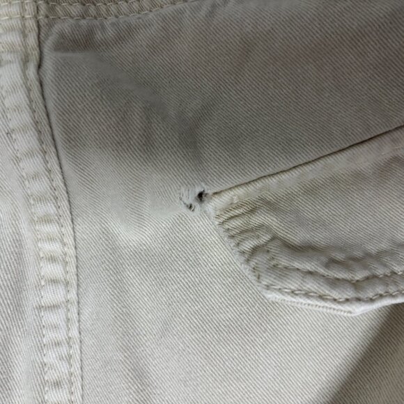 Zara Wide Leg Beige Cream Cargo Pant Loose Fit Low Rise Size 10 - Picture 4 of 5